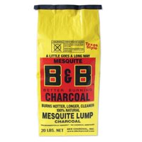 B&B Charcoal - Carbón De Mezquite B&B Lump Charcoal, 9,07 Kg, 100% Natural