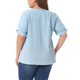 thumbnail image 3 of Agnes Orinda Blusas de Verano de los Años 50 para Mujer de Talla Grande con Cuello en V de Cuadros Gingham de Escuela o Universidad, Manga Corta Abullonada con Botones Decorativos, Talla 2X Azul Lago, 3 of 5