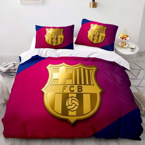 FC Barcelona Football Club Logo Fire Quilt Duvet Cover Set Bedclothes