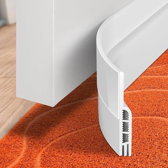 Tope para Corrientes de Aire para Puertas Holikme 104x5 cm Silicona Blanco
