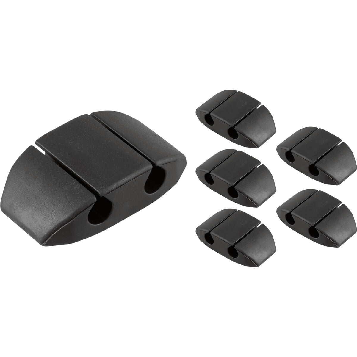Organizador De Cables Cordinate Doble Ranura Negro 6 Unidades