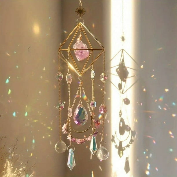 Gorgeous Gold-Plated Amethyst Sunshade - Perfect for Home Interior Decoration & Birthday Gifts!