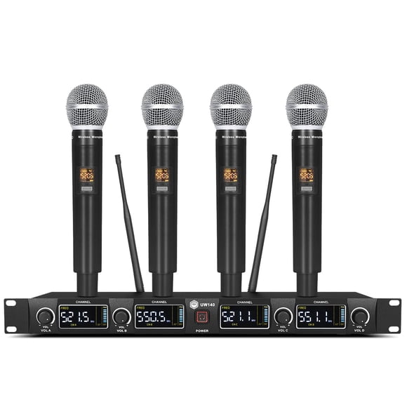 Sistema de micrófonos inalámbricos W IN-MIX UW140 de 4 canales, 80 m
