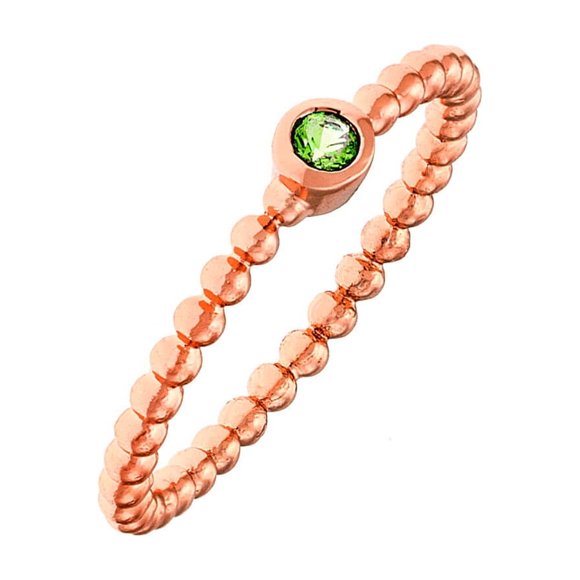 Anillo Sole du Soleil Rosa Caléndula/Verde Claro en Oro 18k