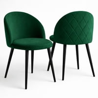 Oh! Mi Hogar ® - Pack De 2 Sillas Berna Velvet Base Negro