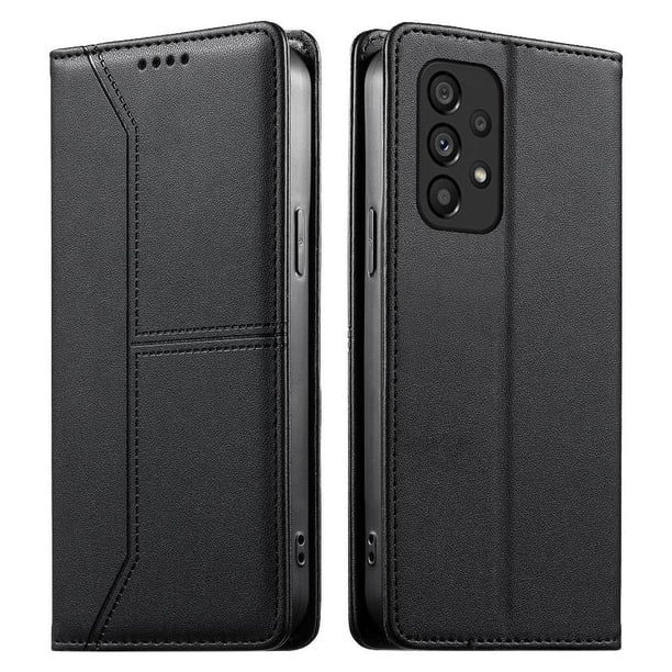 Funda tipo cartera con bloqueo RFID para Samsung Galaxy A53 5G cubierta magnética de cuero con tapa y soporte Negro