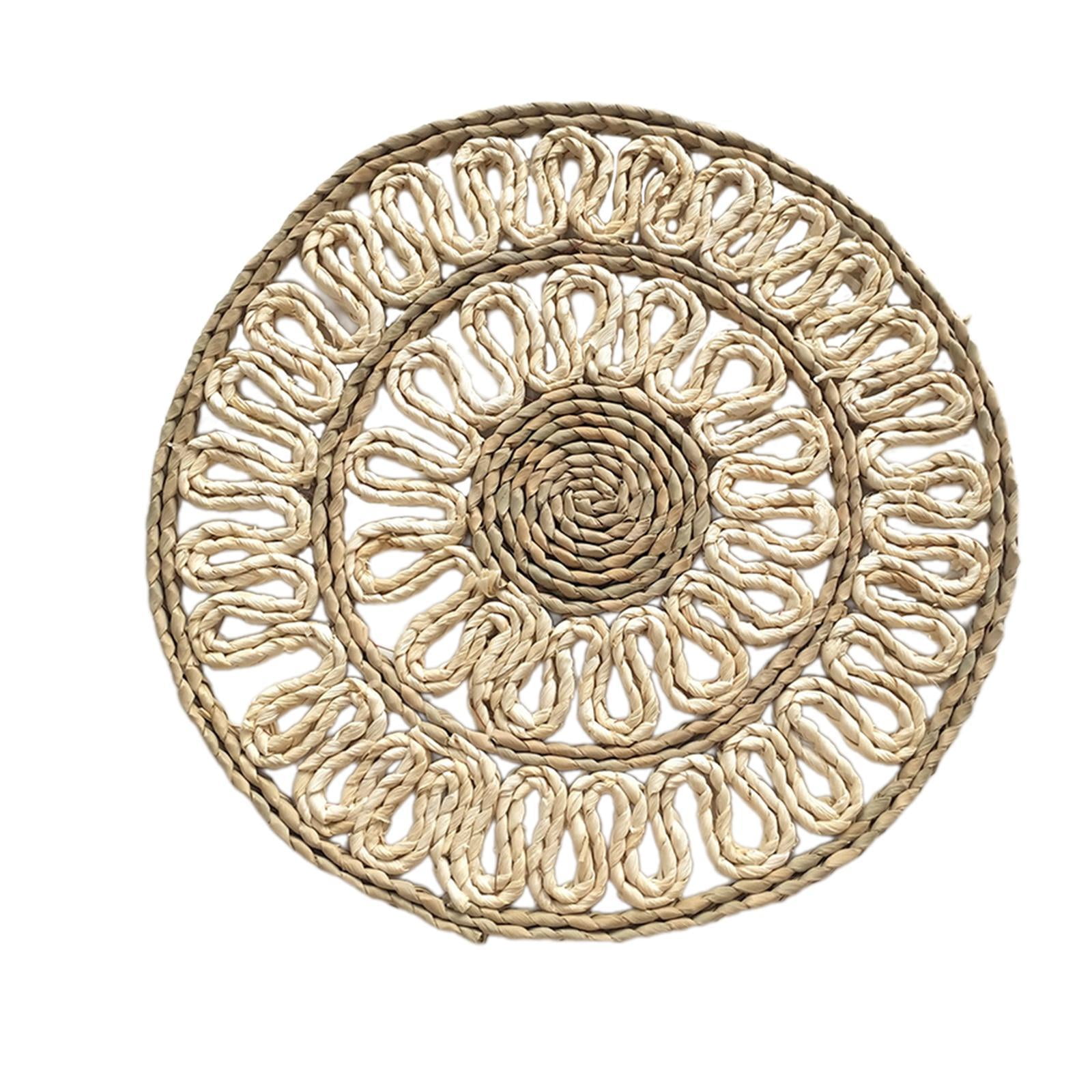 Magideal - Mantel Individual Tejido Para Decoración De Mesa, Mantel Bohemio Para Cenar, Vacaciones, Taza De Café Hecha A Mano, Platos De Fiesta, Decoración Para Forma Redonda