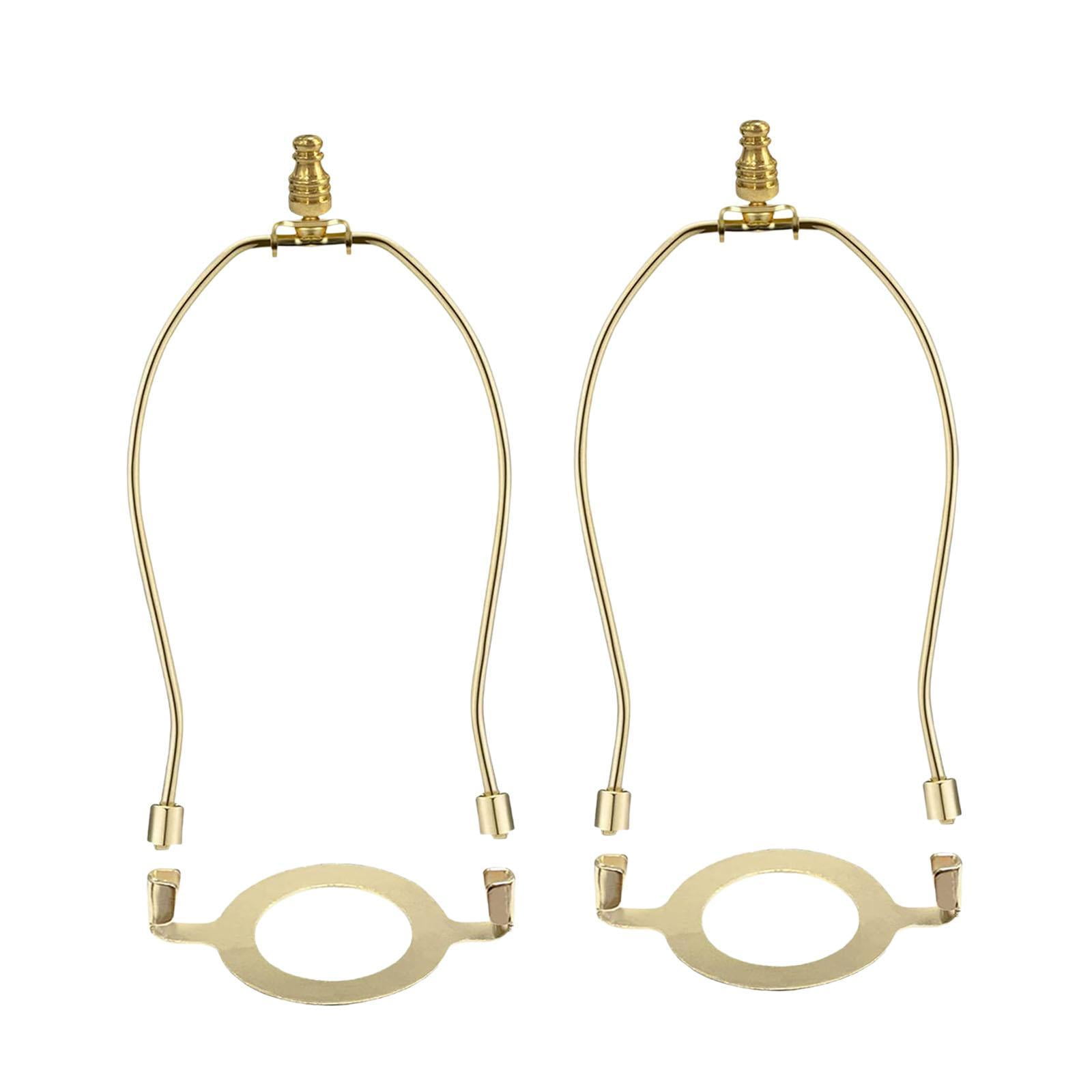 Ioensy - 2 Piezas Soporte De Arpa De Pantalla De Lámpara Arpas De Montaje De Luz E26 Para Lámpara De Mesa/pie Dorado