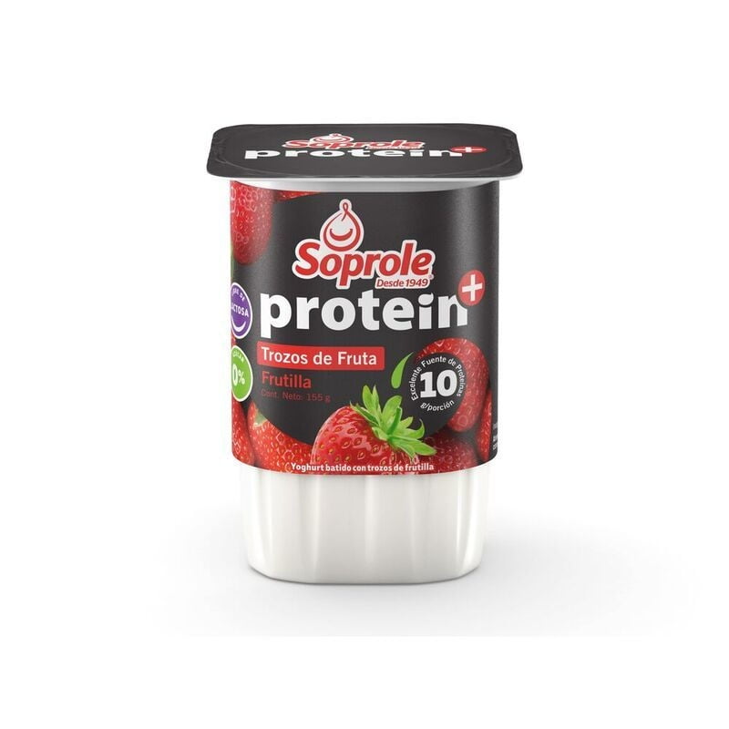 Yoghurt Protein Con Trozos Sabor Frutilla Pote 155 g Soprole
