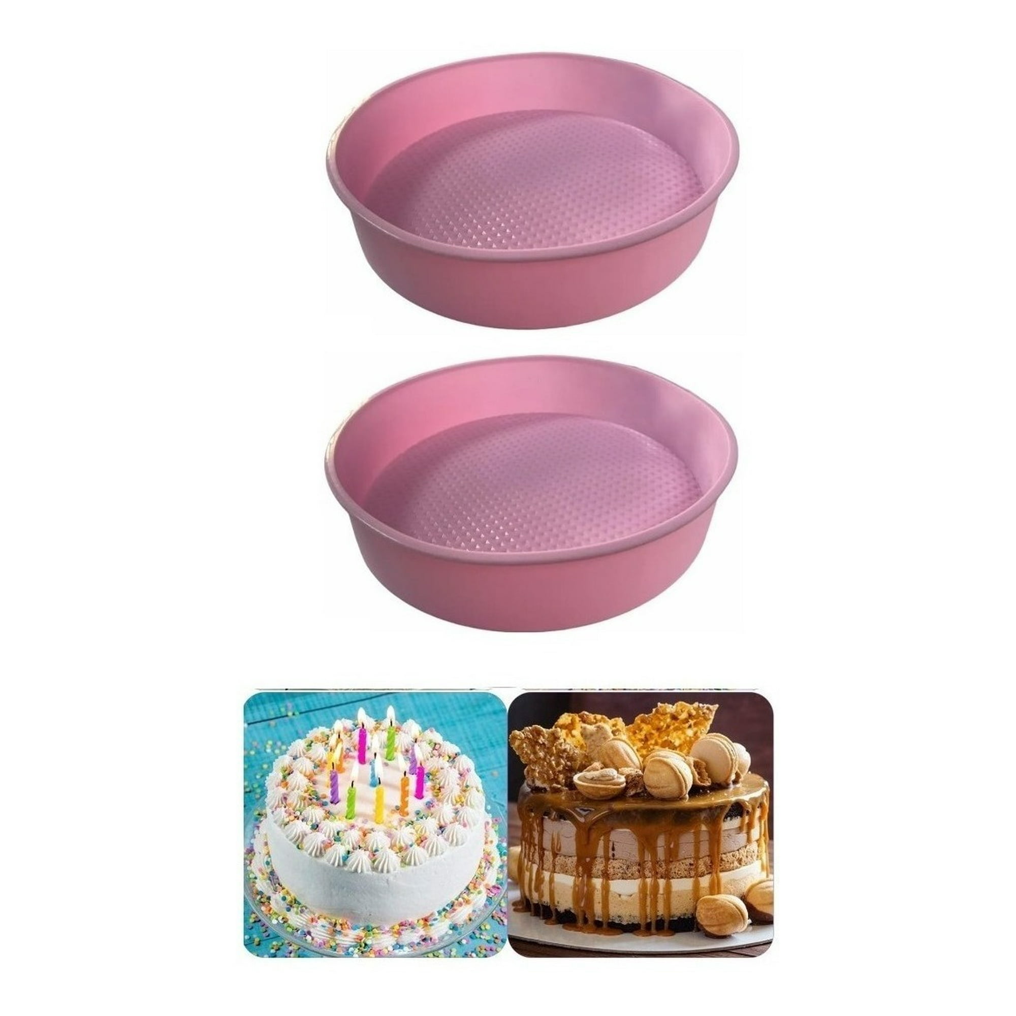 Genérico - 2 Moldes Silicona Queque Molde Torta Molde Silicona Redondo