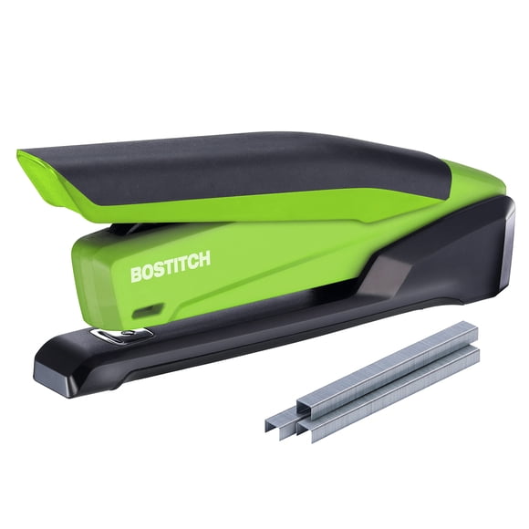 Grapadora Bostitch Office InPower accionada por resorte, 20 hojas, color verde