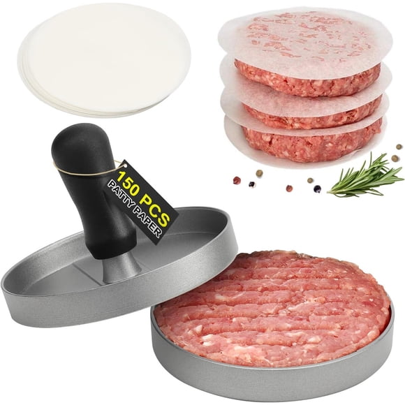 Prensa para hamburguesas TACGEA con 150 papeles antiadherentes