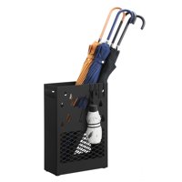 Soporte Para Paraguas Songmics De Metal Rectangular Con Bandeja De Goteo Negro