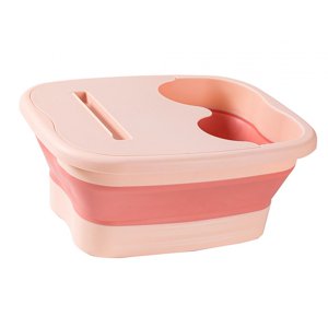 Magideal - Bañera Plegable Para Pies, Lavabo Para Pies, Portátil, Gran Ahorro De Espacio, Resistente Y Duradero Con Cubierta, Bañera Para Pies, Cubo Para Baño De Rosa