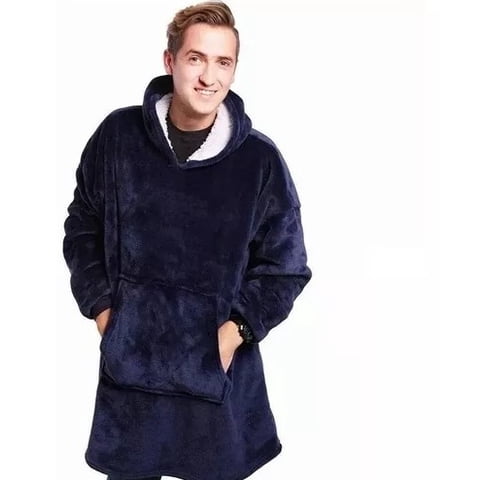 Citohome - Poleron Sherpa Polerones Peludos Frazada Bata Polar Azul