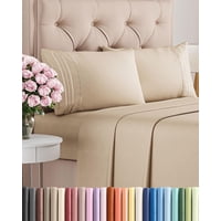 Juego De Sábanas Cgk Unlimited Queen Size 4 Piezas, Color Crema