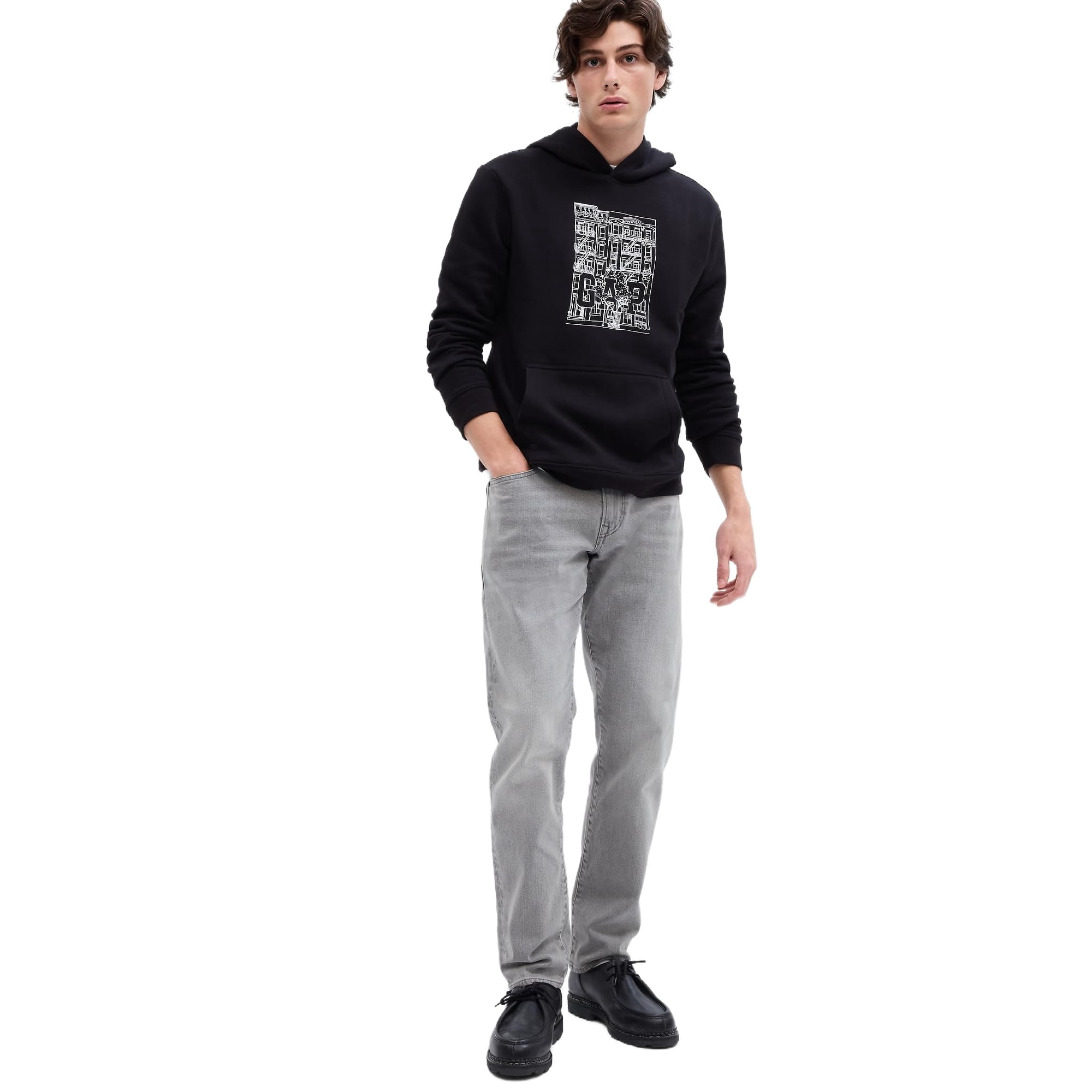 Pantalones Vaqueros Gap Para Hombre, Corte Recto, Gris Lavado, 38 X 34