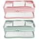 thumbnail image 1 of Bolsa de maquillaje con cremallera, impermeable, portátil, para viaje, 2 unidades, rosa y verde, 1 of 7