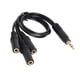 thumbnail image 1 of Cable Divisor Auxiliar De 3 5 Mm A 3 5 Mm De Pvc Negro Para Auriculares, 1 of 5