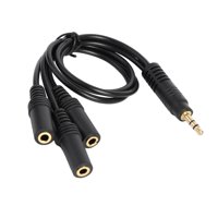 Bothyi - Cable Divisor Auxiliar De 3 5 Mm A 3 5 Mm De Pvc Negro Para Auriculares