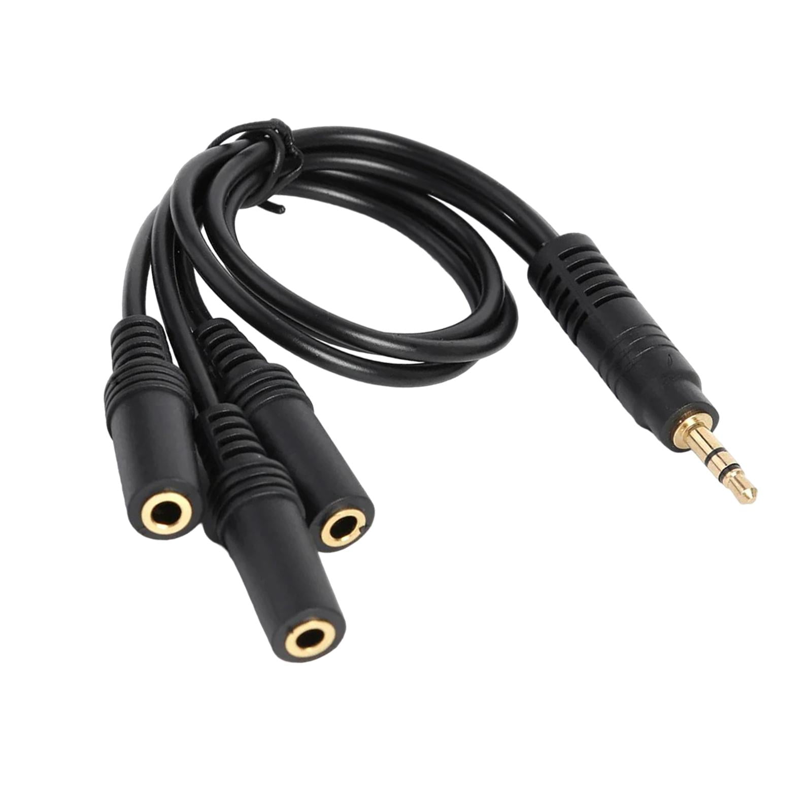 Bothyi - Cable Divisor Auxiliar De 3 5 Mm A 3 5 Mm De Pvc Negro Para Auriculares