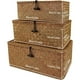 thumbnail image 2 of Caja de almacenamiento de mimbre tejido con tapa - Juego de piezas - Cesta rectangular de algas marinas y cesta de almacenamiento con tapa - Estante organizador de ratán, 2 of 7