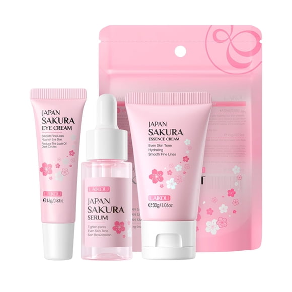 Set Para El Cuidado De La Piel Sakura Japan Con Sérum Crema Y Crema Para Ojos