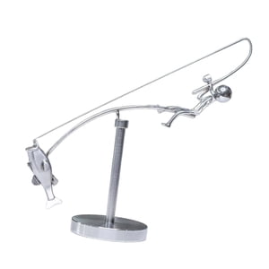 Bothyi - Escultura De Pescador En Equilibrio, Estatua De Pesca Para El Hogar, Mueble De Tv, Sala De Estar