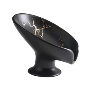 Bothyi - Forma De Hoja De Moda Jabonera Jabonera Bañeras Encimera Baños Negro