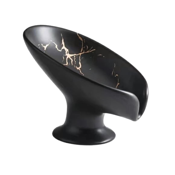 Forma De Hoja De Moda Jabonera Jabonera Bañeras Encimera Baños Negro