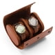 thumbnail image 2 of Reloj de cuero hecho a mano Roll Travel Case - Caja organizadora marrón de 2 ranuras para hombres - Casa y almacenamiento de viajes, marrón, 2 of 3