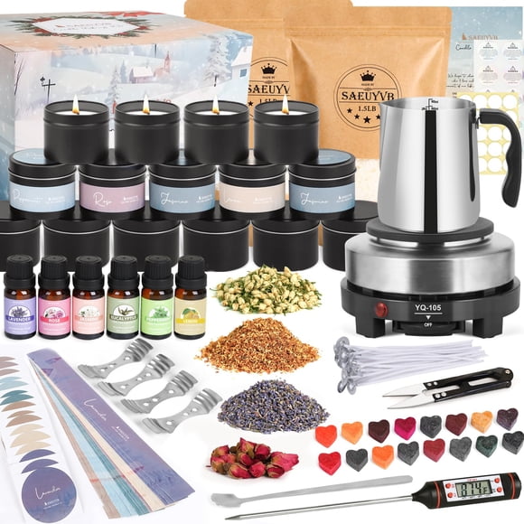 Kit De Fabricación De Velas Con Fundidor De Cera Para Adultos Con Cera De Soja