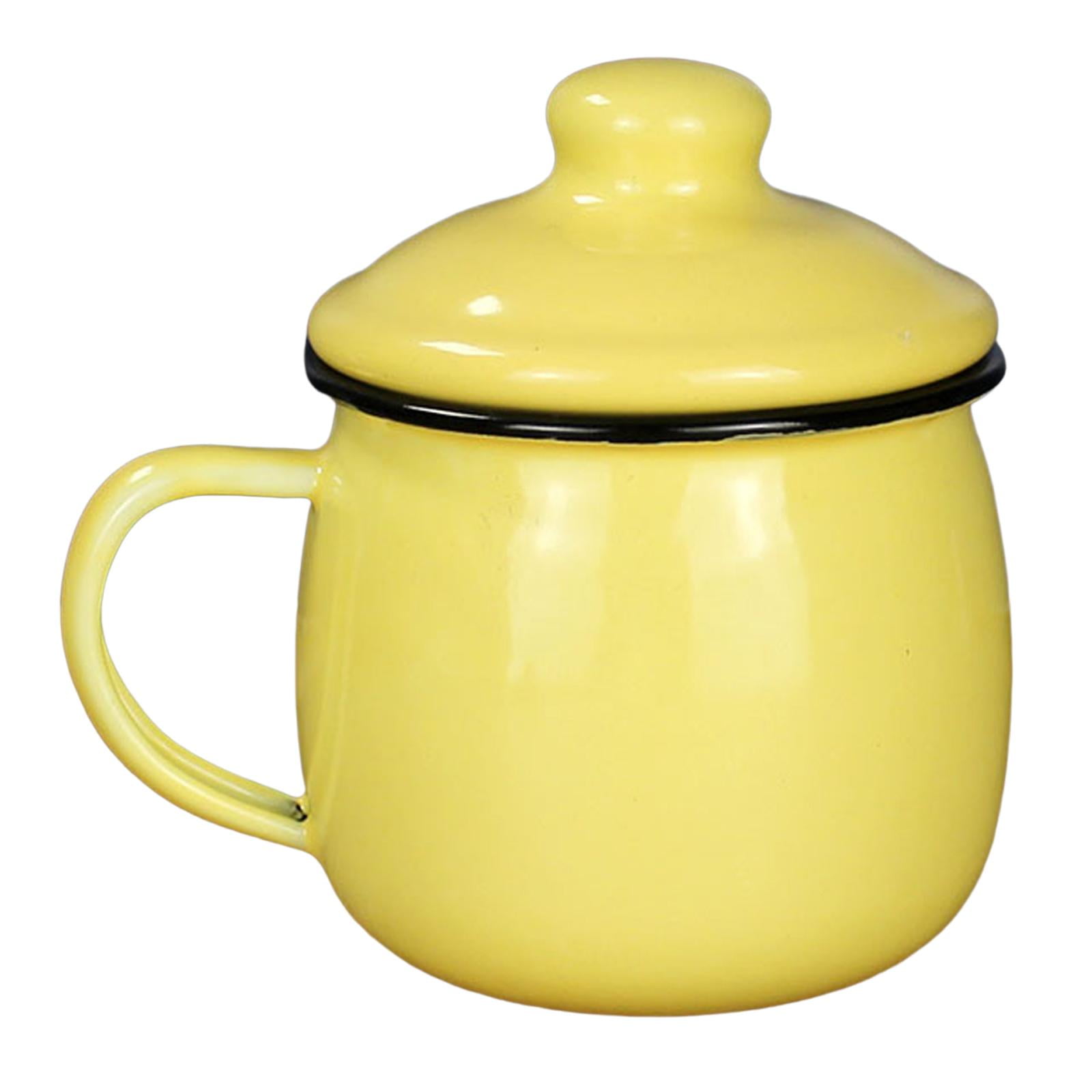 Bothyi - Taza Esmaltada Para Beber, Taza De Té, Taza De Jugo Para Oficina, Cocina, Picnic, Amarillo
