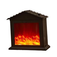 Ioensy - Farol De Chimenea Con Llama Led, Adornos Navideños, Fiestas En El Patio, Decoración De Habitaciones, Techo Triangular