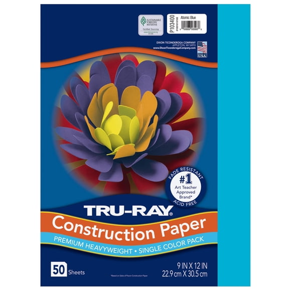 Papel de construcción Tru-Ray Atomic Blue, 23 x 30 cm, 50 hojas