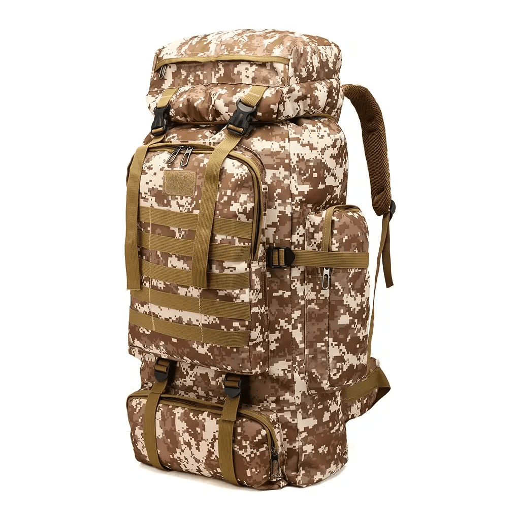 Mochila Para Senderismo Belug 80l Tactica Para Campaña Camping Pixeleado Beige