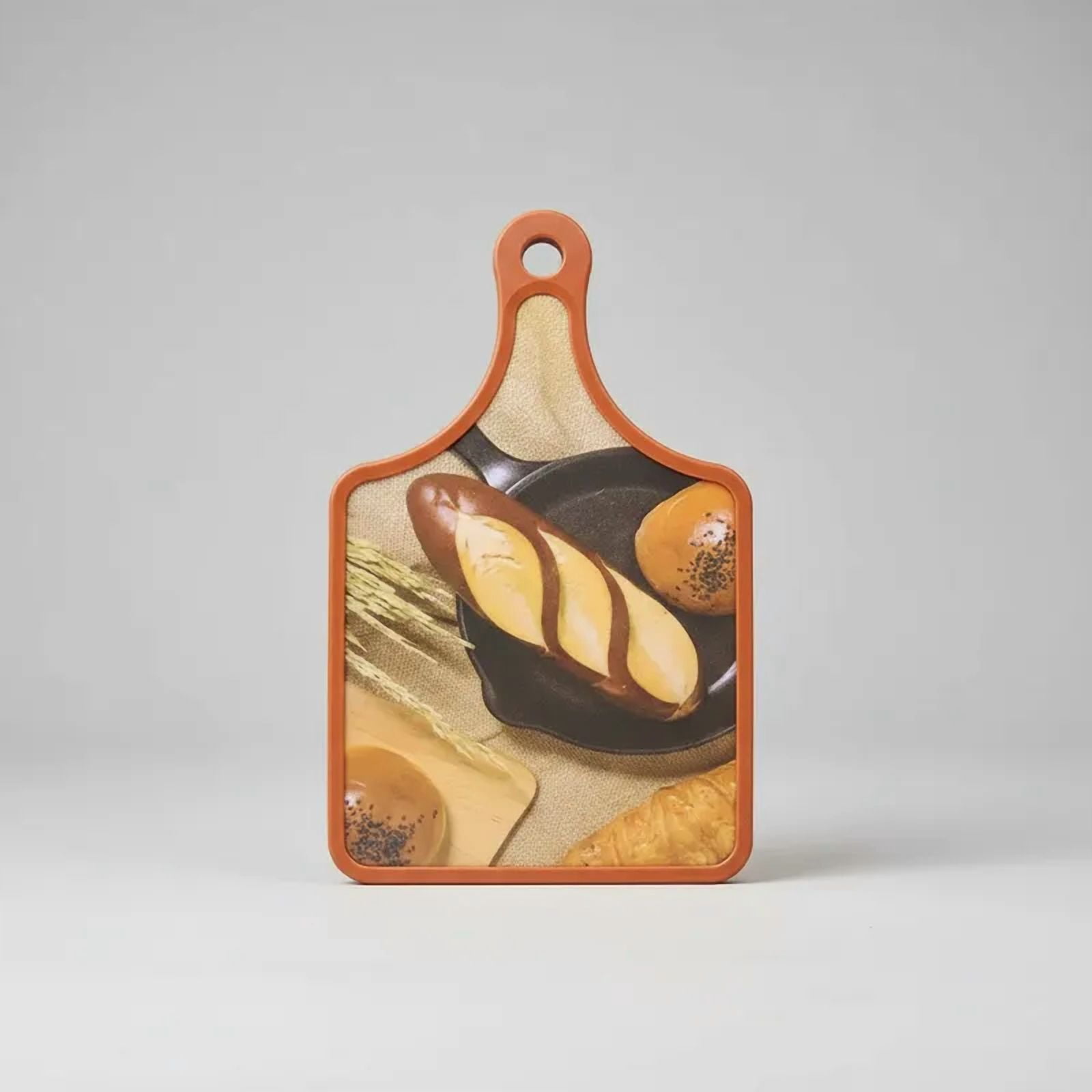 Genérico - Tabla De Cortar Cocina Con Mango Diseño Panes 30x19cm