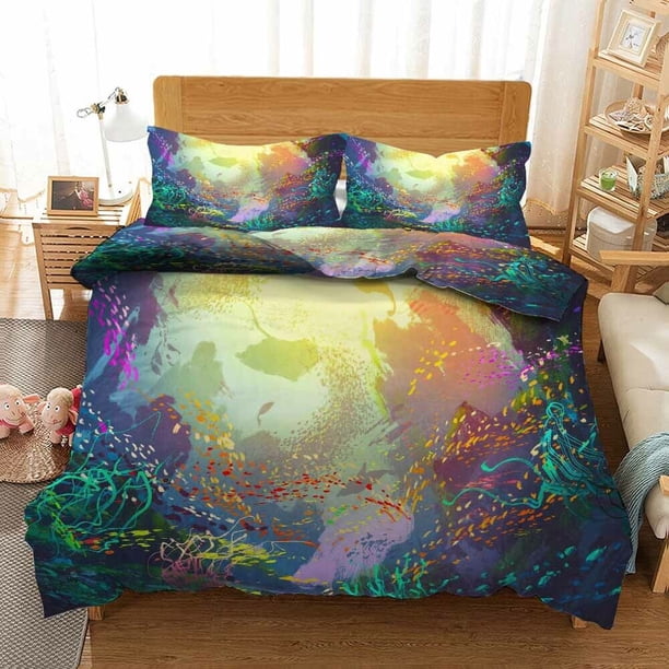 Fish Nutrition Duvet Quilt Covers Pillow Case Bedding Sets3-Piece Bedding Set (1 Duvet Cover + 2 Pillow Shams)