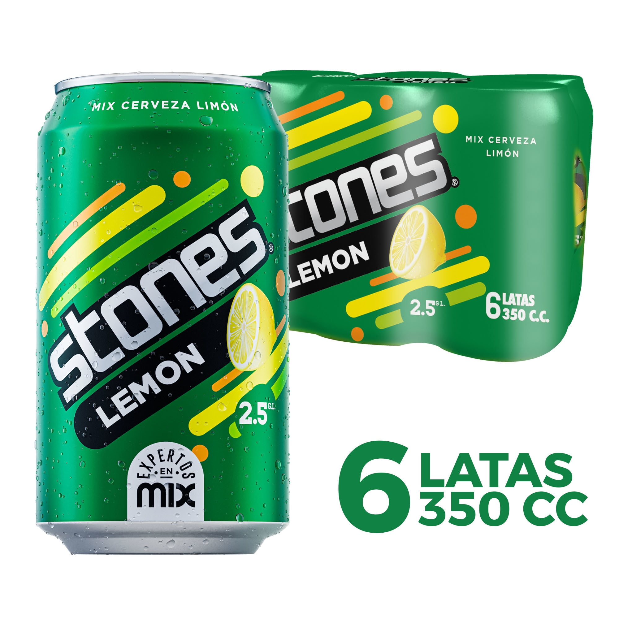 Cerveza Limón 2,5° Pack 6 Lata 350 ml Stones