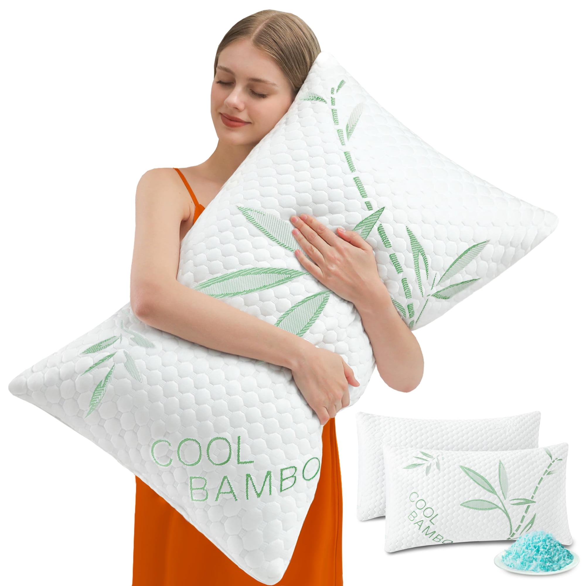 Pillows Dgpear, Espuma Viscoelástica Y Refrescante, Tamaño Queen, Juego De 2
