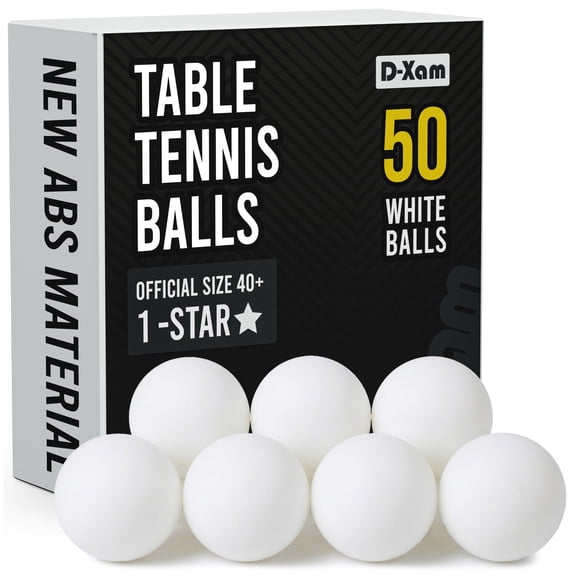 Pelotas de Ping Pong D‑Xam 40 mm Paquete de 50 Blancas 1‑Estrella