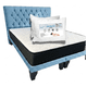thumbnail image 1 of Cama 2 Plazas Lino Azul Claro + Pack de Almohadas + Colchon con Respaldo y Bases divididas, 1 of 6