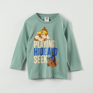 Polera Manga Larga Niño Hide And Seek Verde Paw Patrol