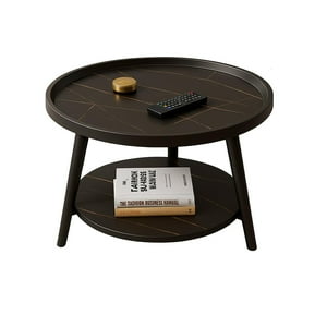 Global Latin Group - Mesa De Centro Con Doble Nivel Perfecta Para Organizar Y Decorar Negro