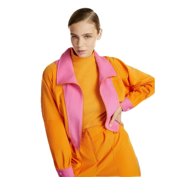 Chaqueta NOCTURNE de pana de cuello alto para mujer