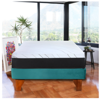Latam Home - Cama Europea Zen Pro Colchon Resortes 1.5 Plaza Base Dividida Tela Turquesa