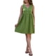 thumbnail image 1 of INSPIRE CHIC Vestido sin mangas de lino para el verano de las mujeres con escote en V y botones XL Oliva, 1 of 6