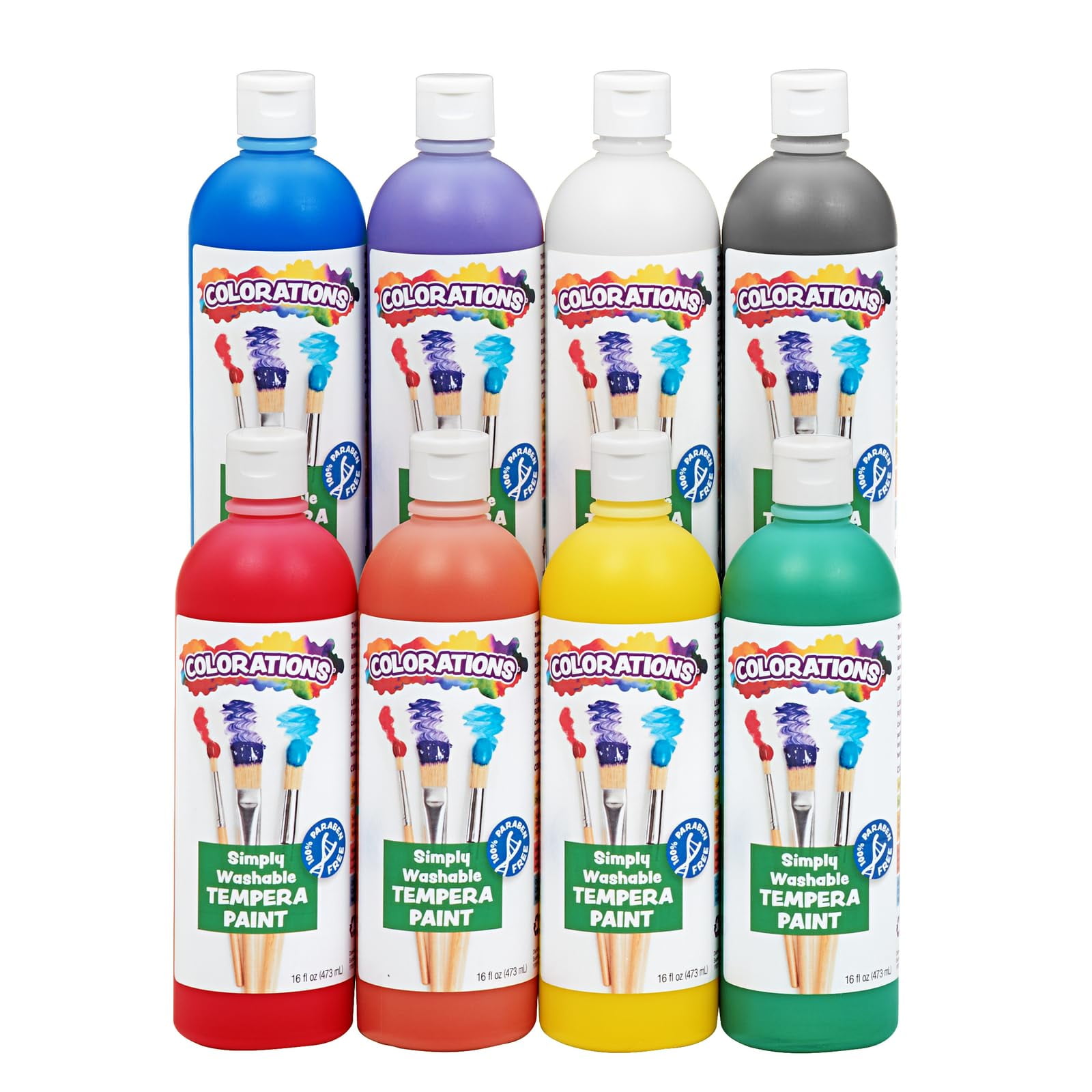 Set De Pintura Colorations Simply Washable Tempera, 16 Oz X 8, Arcoíris