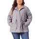 thumbnail image 1 of GRACE & GRANDEUR Chaquetas para Mujer Tallas Grandes con Cordón en la Cintura, Abrigos Anorak de Manga Larga con Bolsillos 1X Gris Claro, 1 of 8