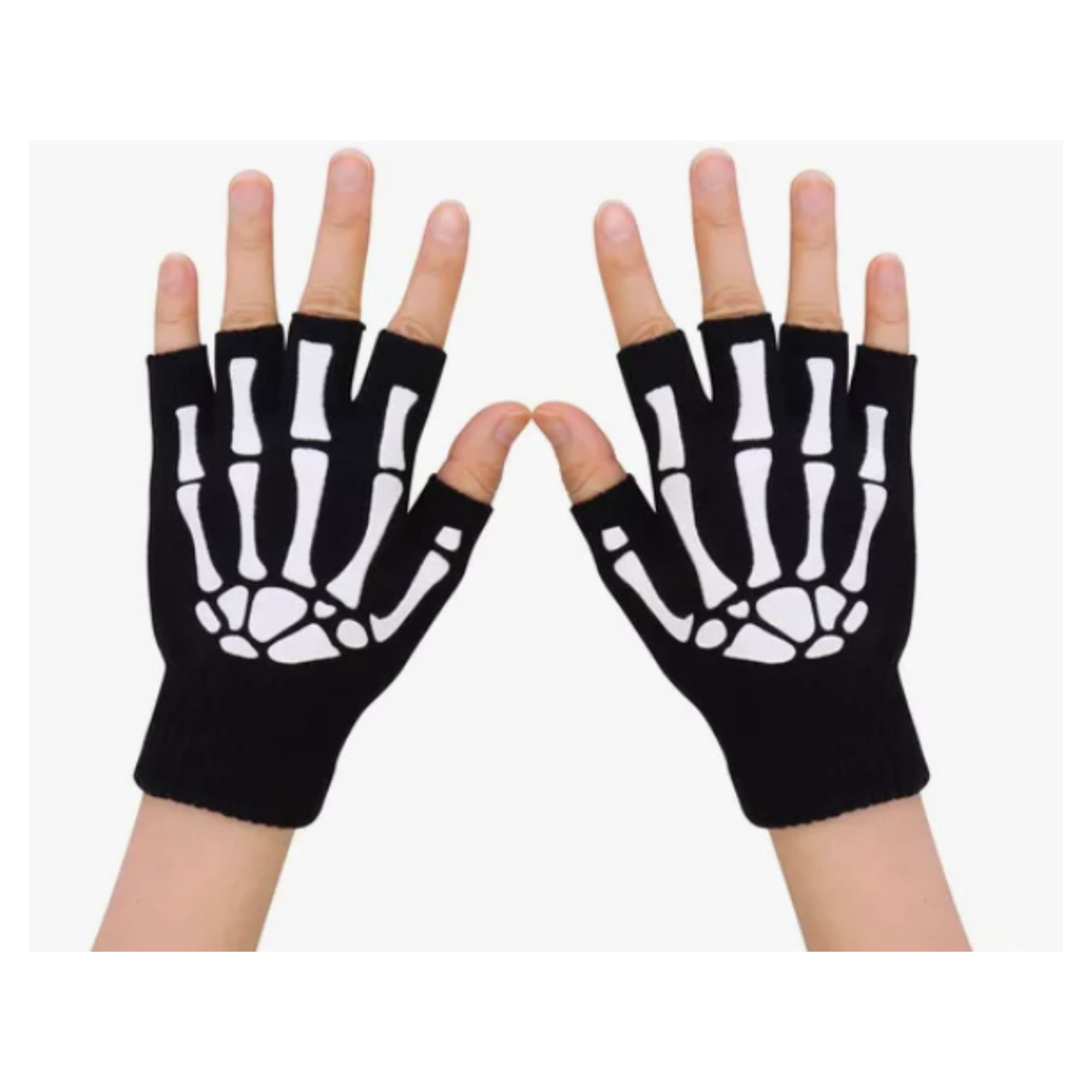Ekolmac - Guantes Sin Dedo Estilo Calavera Unisex Lana